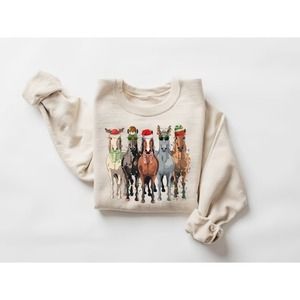 Horse Christmas Sweatshirt Western Christmas Horse Sweatshirt
